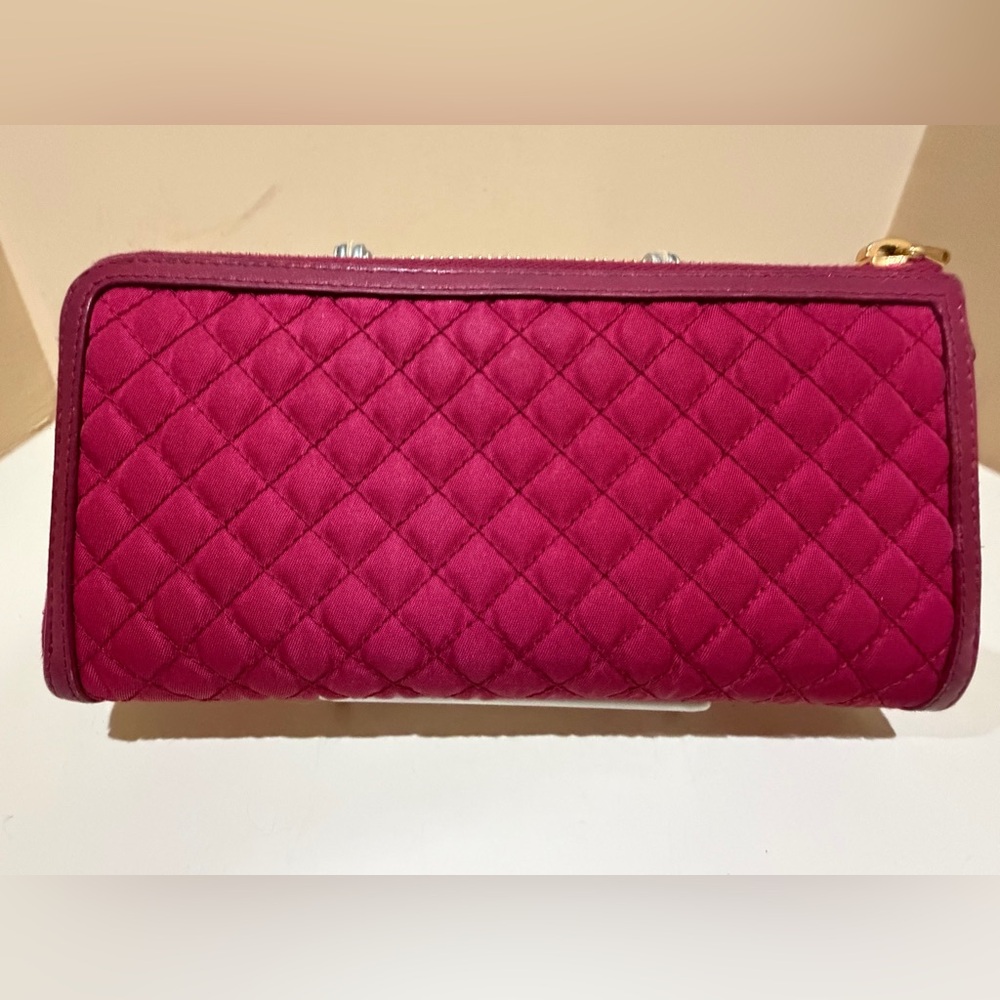 Prada Quilted Raspberry 3/4 Soft Calf Wallet - Picture 2 of 15